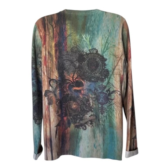 Alberto Malaki embellished sweater angora blend colorful Size XL - Picture 2 of 6